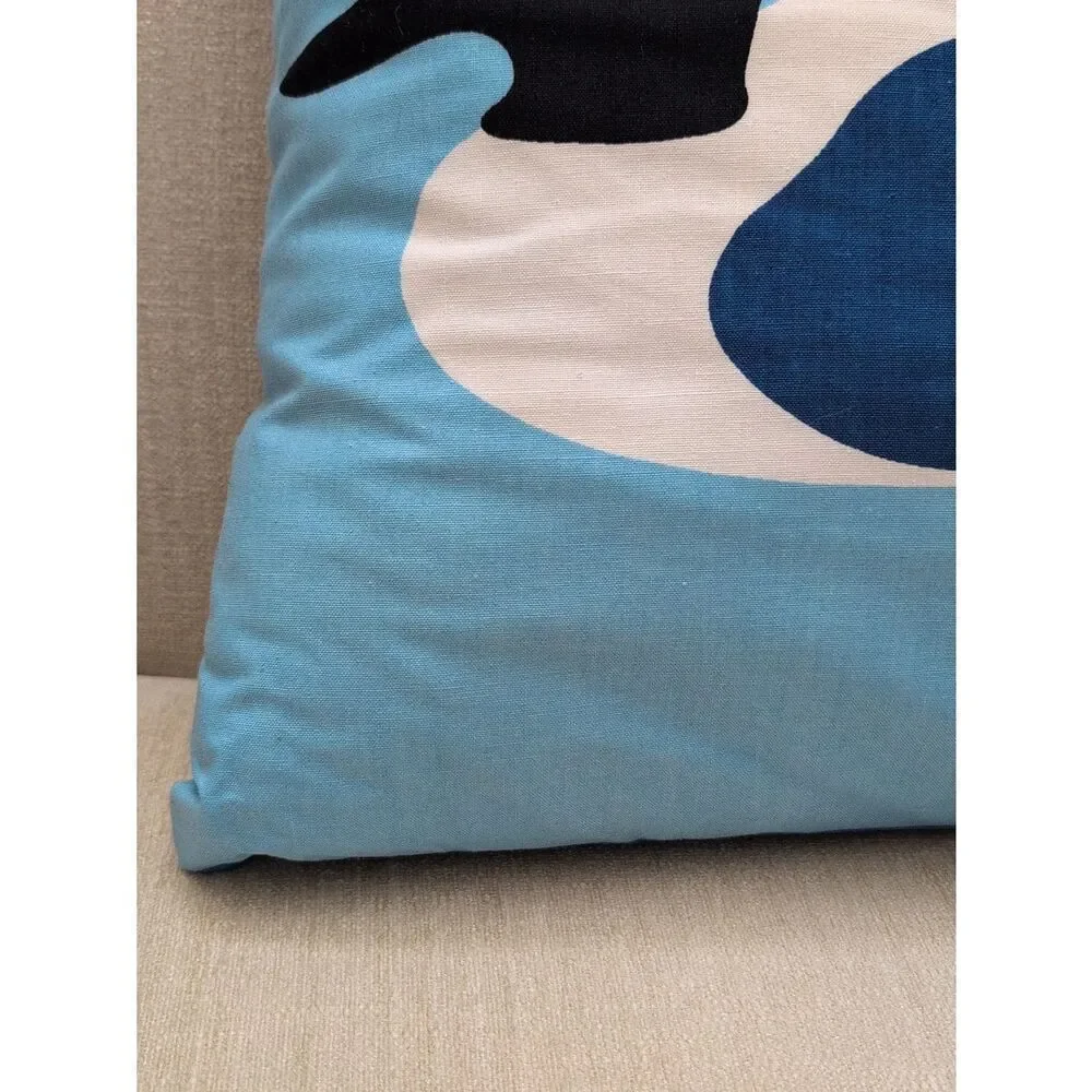 Handmade Blue Duck Graphic Throw Pillow